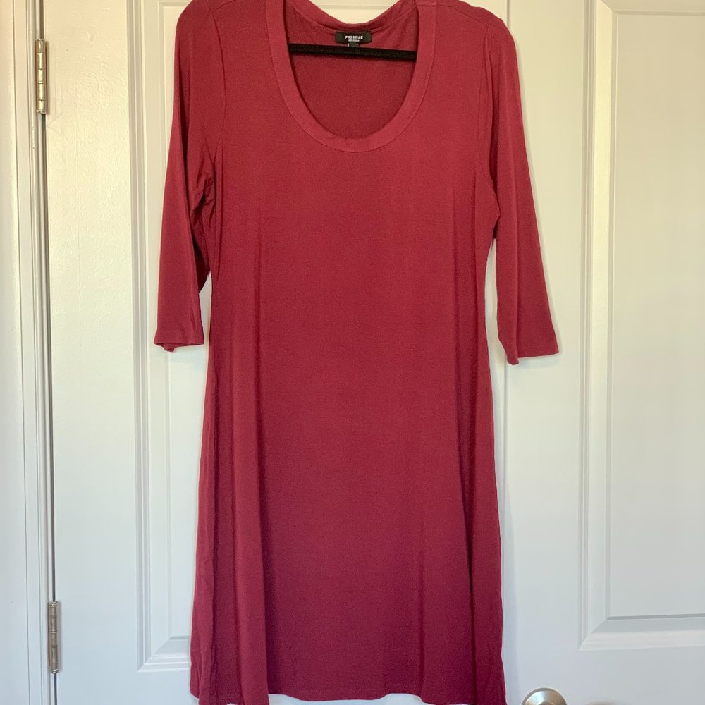 Red Jersey Knit Dress